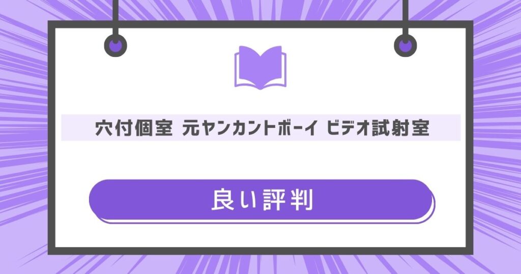 穴付個室 元ヤンカントボーイ ビデオ試射室の良い評判や感想の画像
