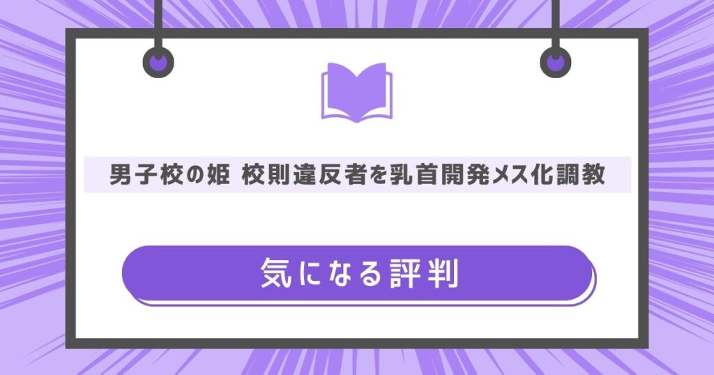 男子校の姫 校則違反者を乳首開発メス化調教の気になる評判や感想の画像