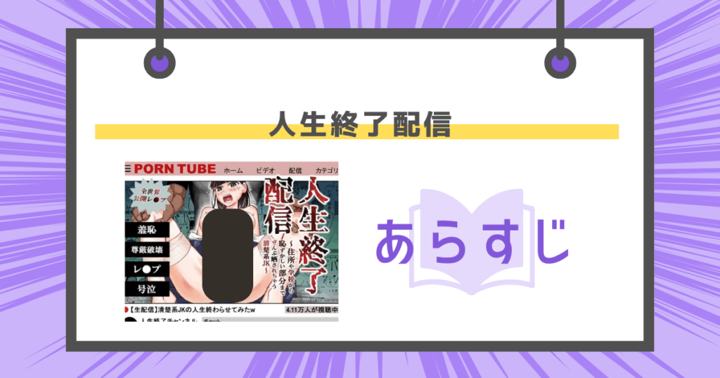 人生終了配信 ~住所や学校から恥ずかしい部分までぜんぶ晒されちゃう清楚系JK~のあらすじの画像