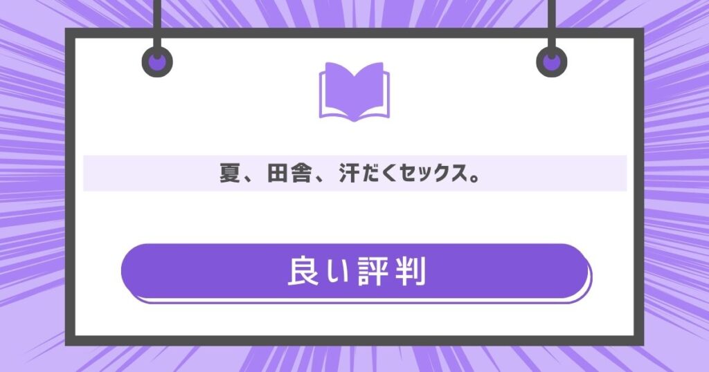【夏、田舎、汗だくセックス。】の良い評判や感想の画像